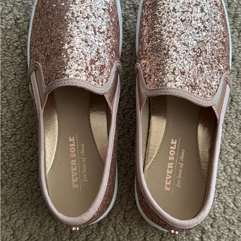 Rose Gold Slip on sneakers